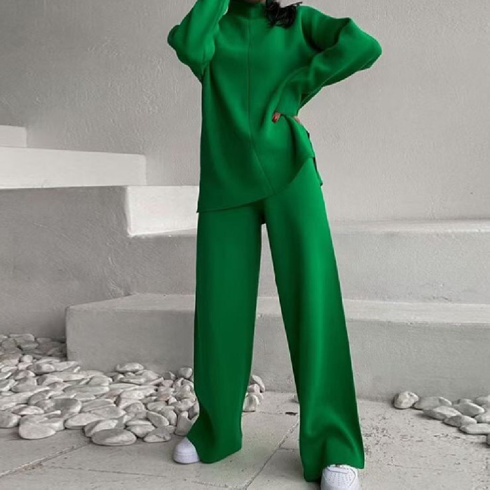 SERELLA ensemble pull col roulé en maille effet cachemire