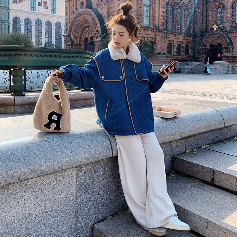 Urbain Denim - Manteau Bleu Denim style jeans