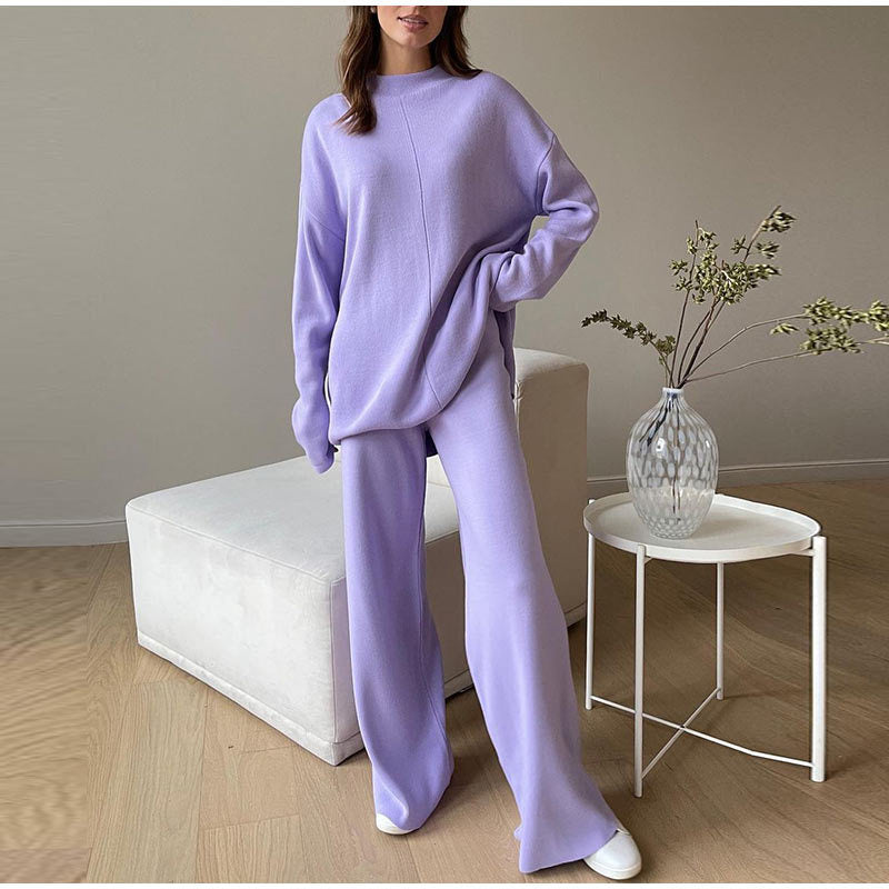 SERELLA ensemble pull col roulé en maille effet cachemire