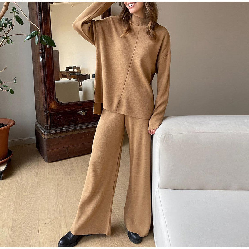 SERELLA ensemble pull col roulé en maille effet cachemire