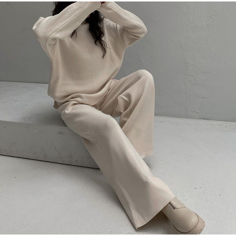 SERELLA ensemble pull col roulé en maille effet cachemire