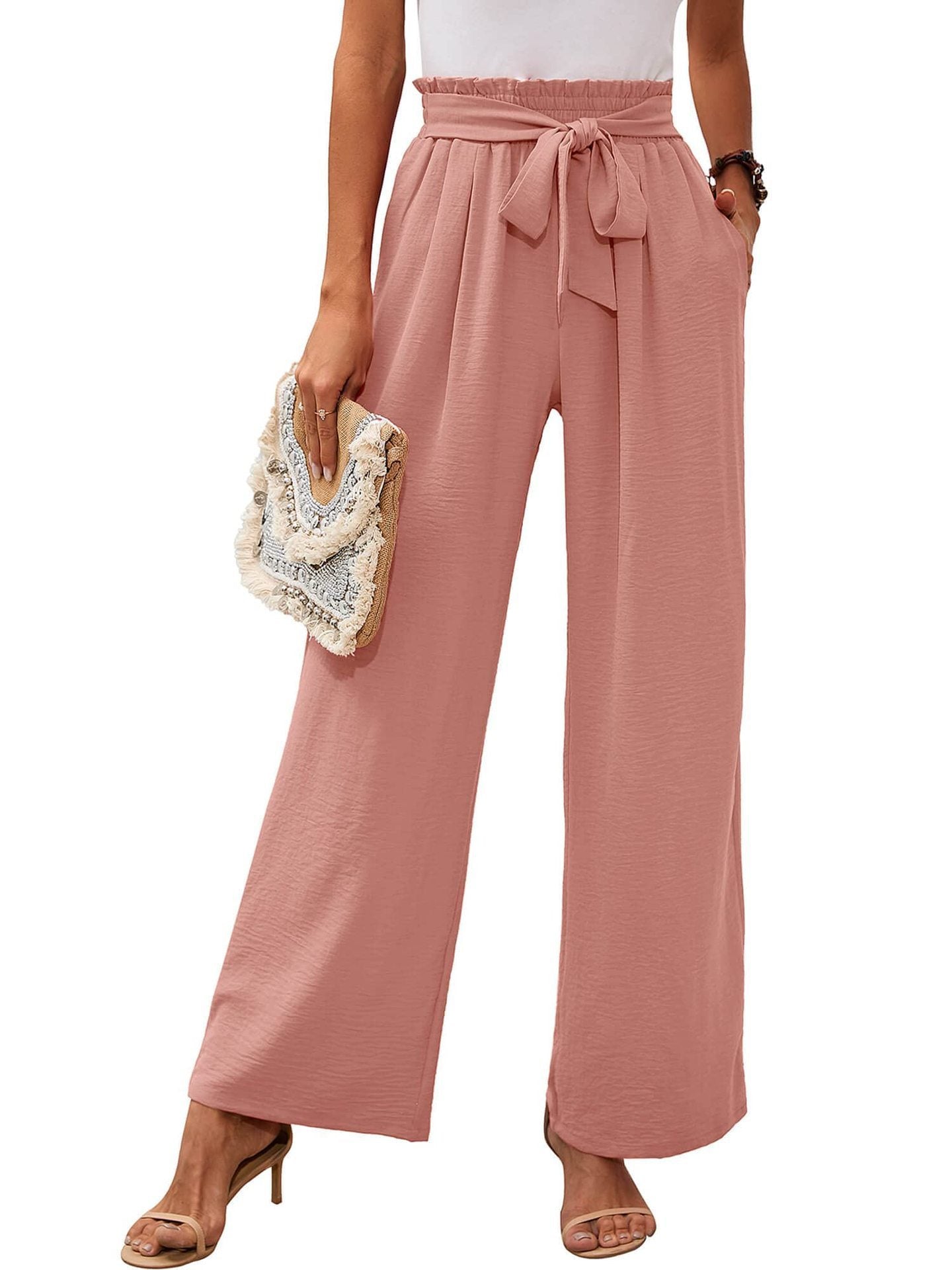 Nœud Moderne - Pantalon large avec noeud