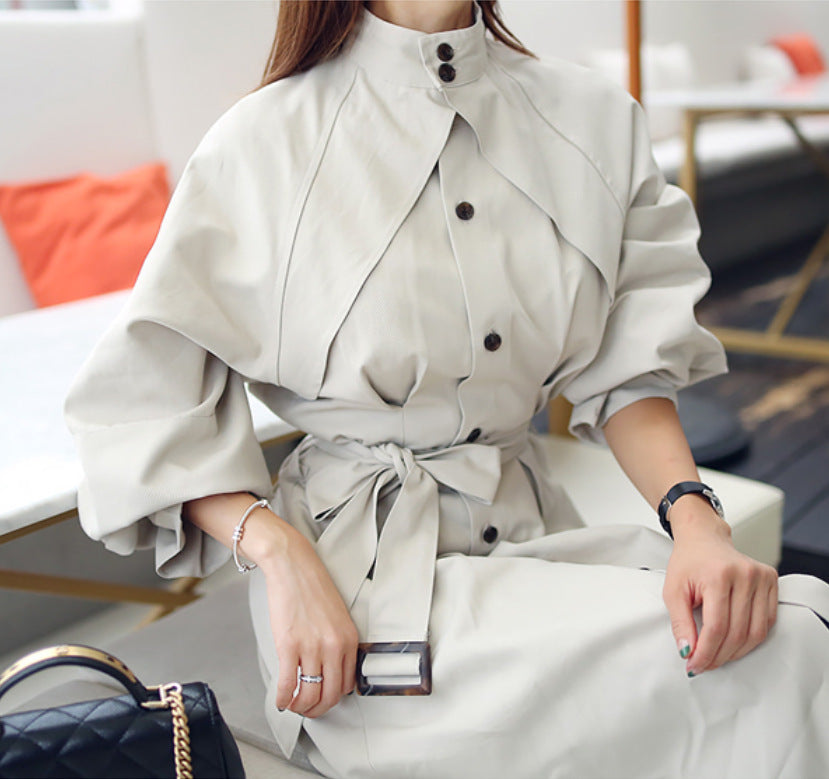 Muse - Robe Trench Midi à manches ballon