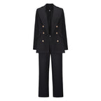 Ivory - Tailleur-pantalon minimaliste aux lignes épurées