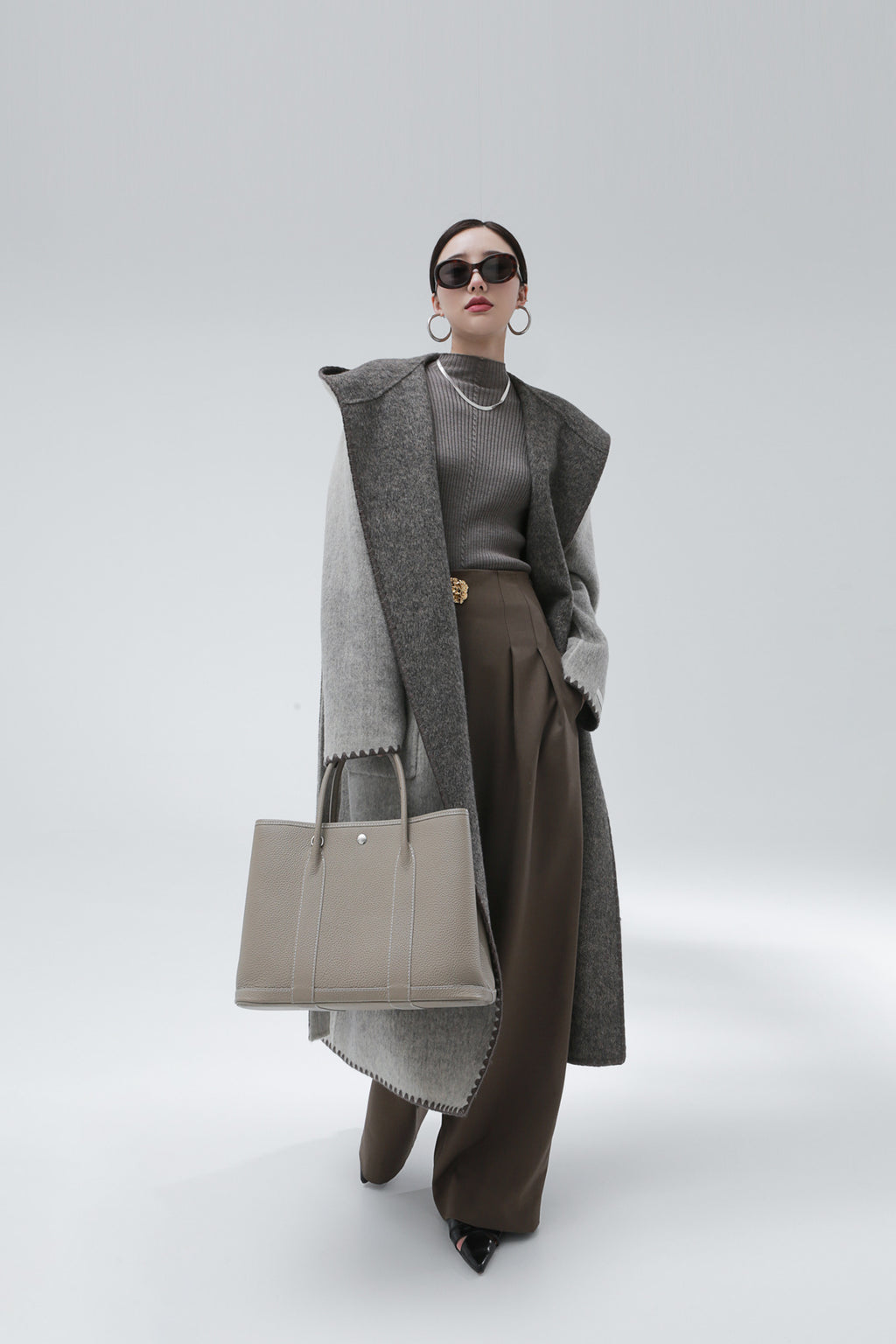 Rose Raffiné - Manteau en cachemire réversible
