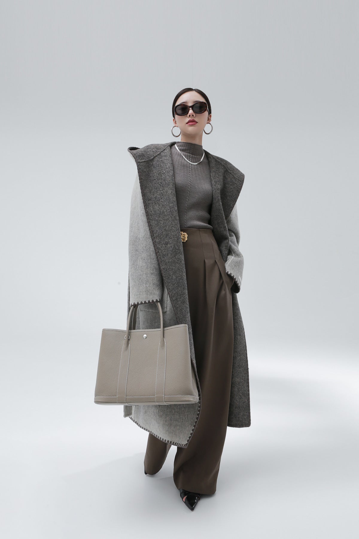 Rose Raffiné - Manteau en cachemire réversible