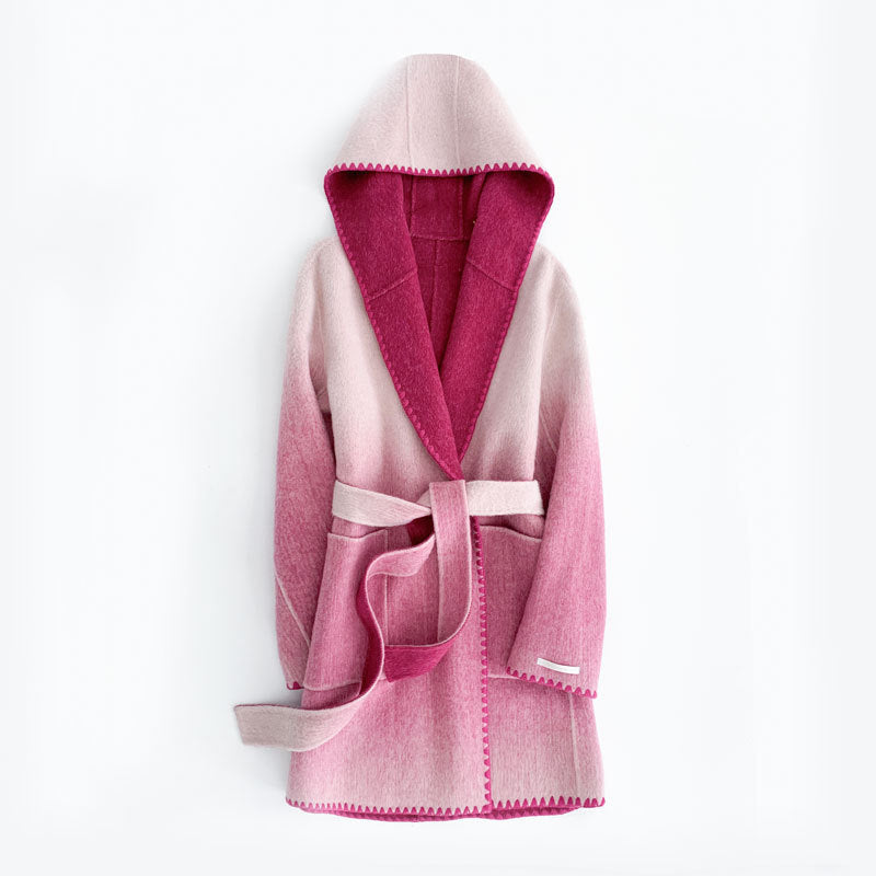 Rose Raffiné - Manteau en cachemire réversible