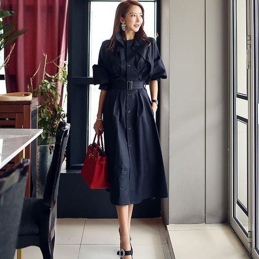 MUSE - Robe Trench Midi à manches ballon
