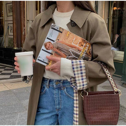 Aura - Trench long revers intérieur à carreaux