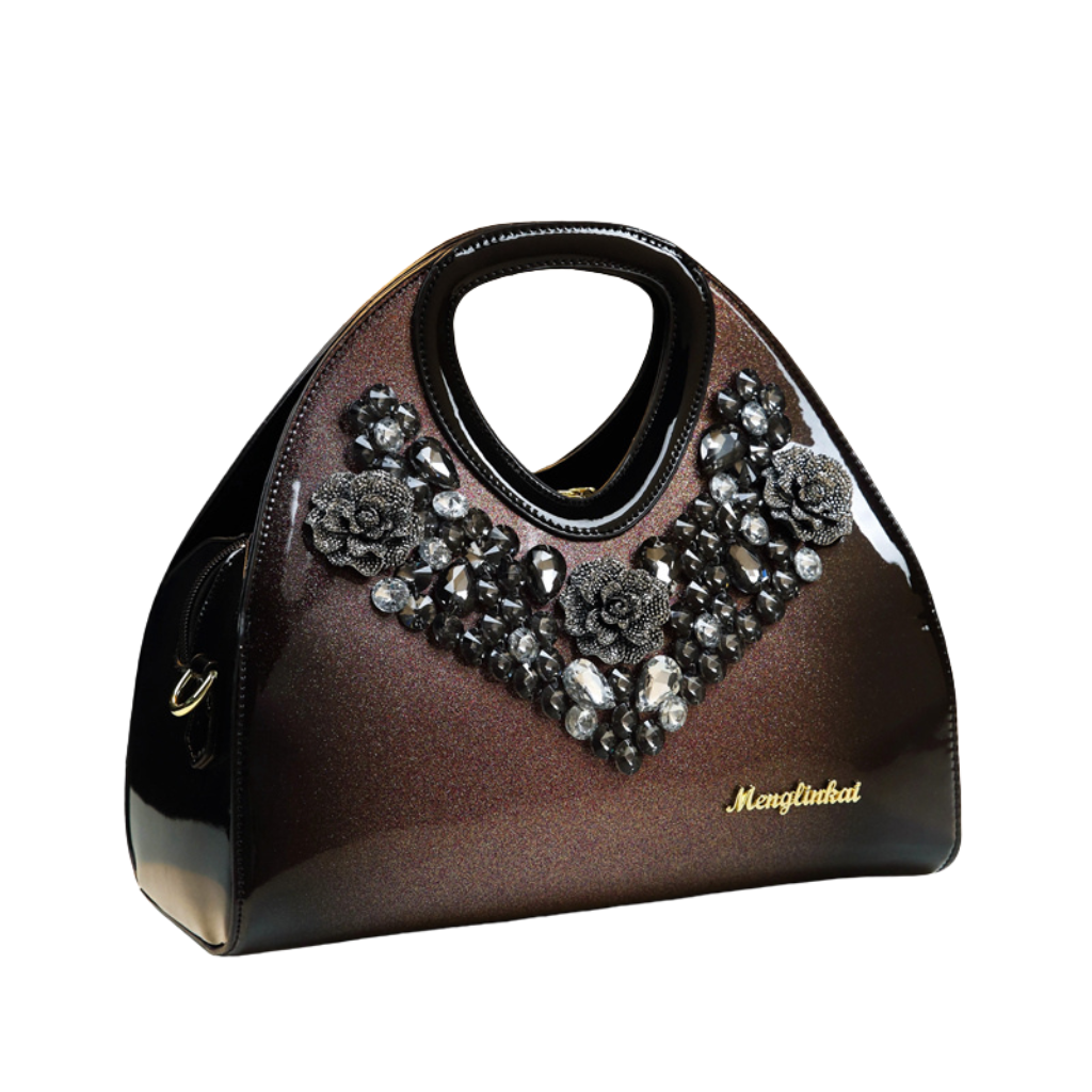 Elix - Sac vernis avec V de cristaux