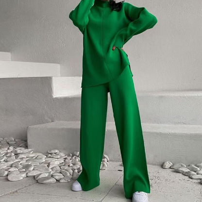SERELLA ensemble pull col roulé en maille effet cachemire