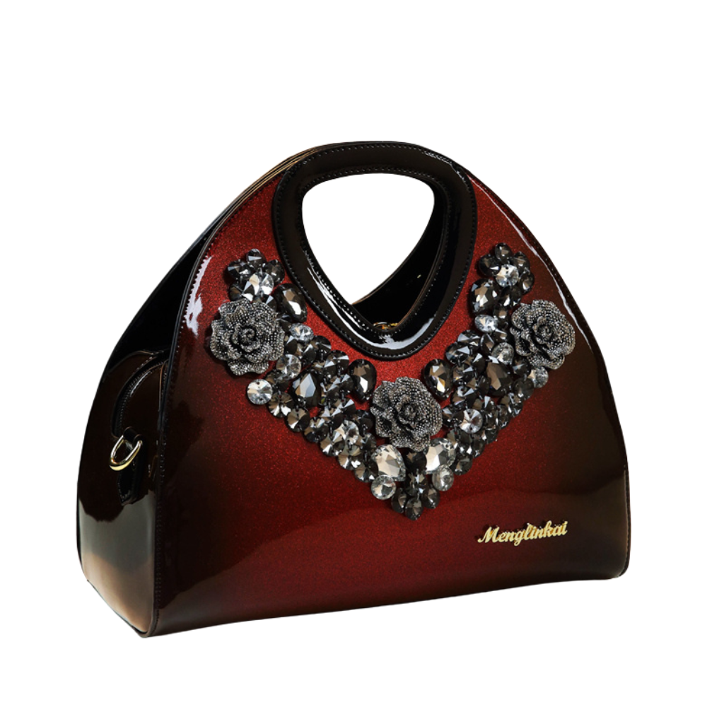 Elix - Sac vernis avec V de cristaux