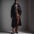 Monarque manteau long avec boutons double rangée