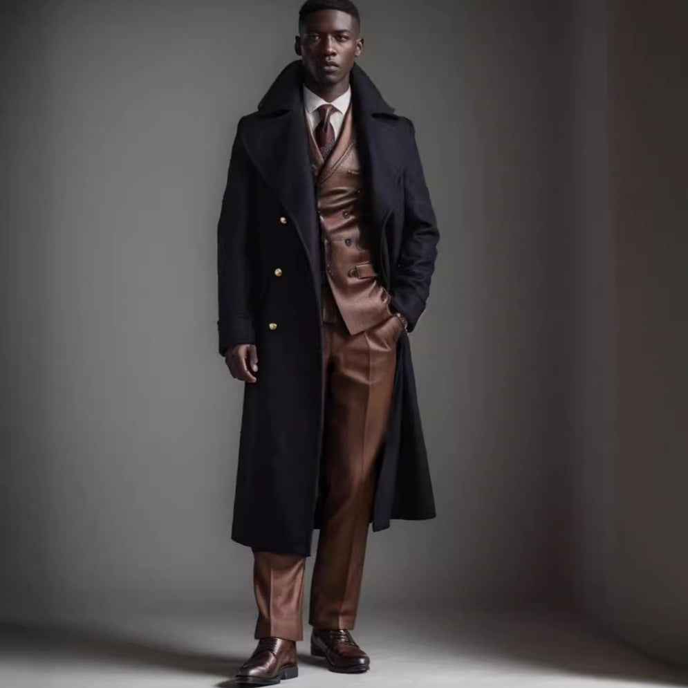 Monarque manteau long avec boutons double rangée