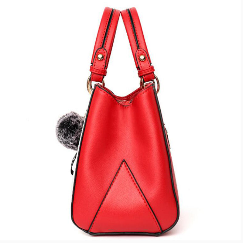 Équinoxe - Sac cabas avec ornements Boules de poils