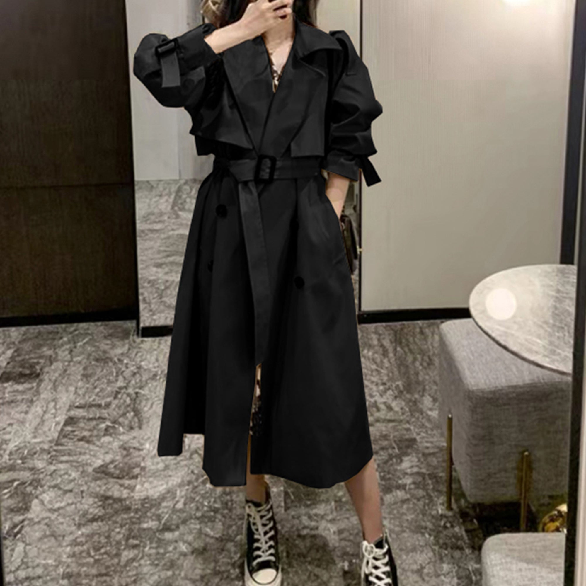 Timeless - Trench style britannique manches bouffantes