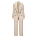Ivory - Tailleur-pantalon minimaliste aux lignes épurées