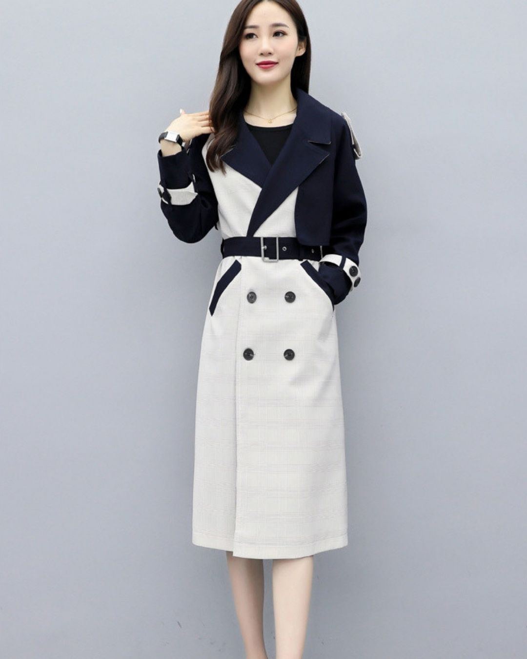 Aurélia - Trench long bicolore