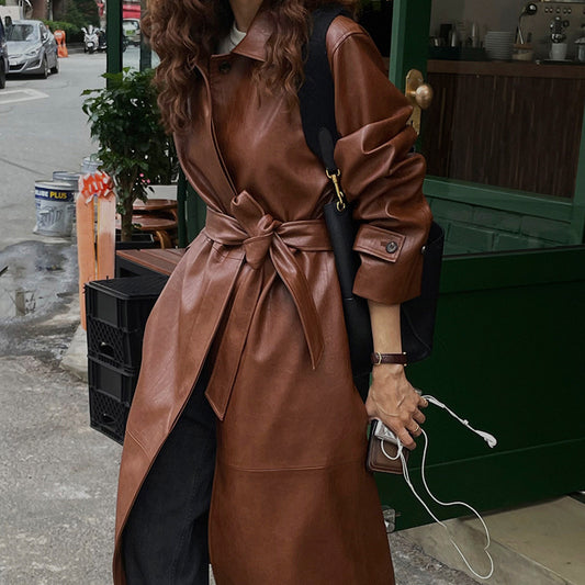 Auburn - Trench longiligne en Cuir
