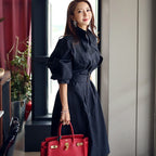 Muse - Robe Trench Midi à manches ballon