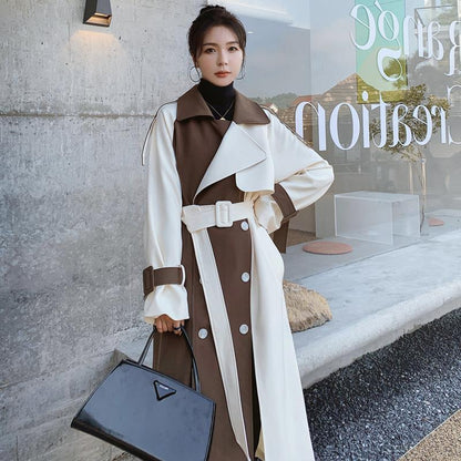 Clara - Trench-coat bicolore Marron/Crème