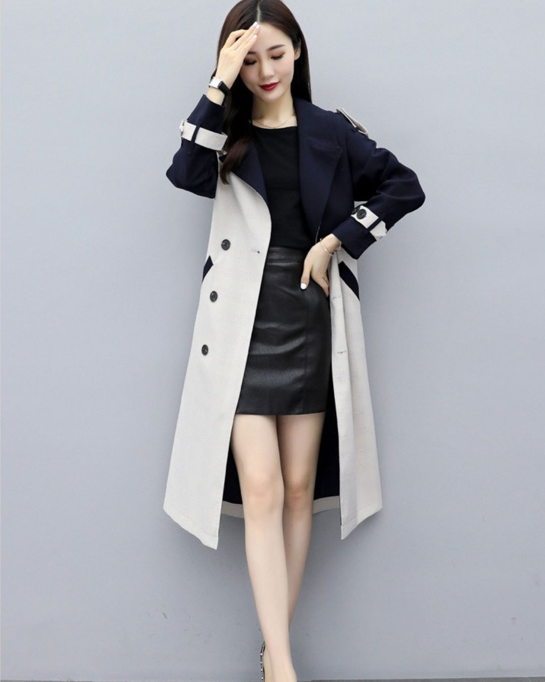 Aurélia - Trench long bicolore