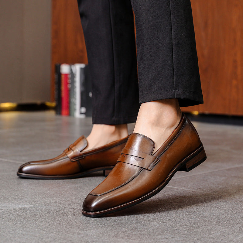 Fortin Mocassin penny loafer patiné cognac