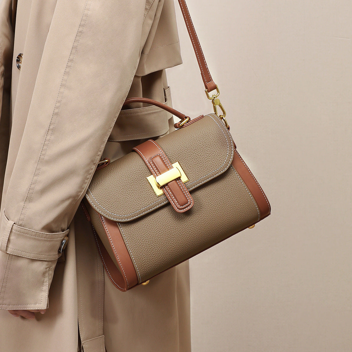 Aura grise - Sac à main de luxe léger à une épaule