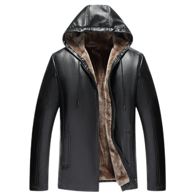 Caldo - Manteau en cuir avec capuche