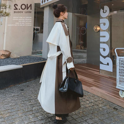 Clara - Trench-coat bicolore Marron/Crème