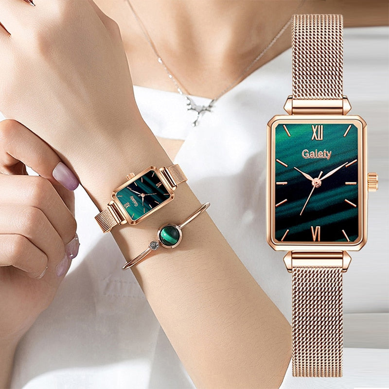Aurora - Montre en acier et son bracelet en alliage souple