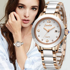Sunkta Montre féminine deux‑tons acier et or rose