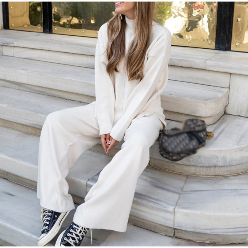 Serella - ensemble pull col roulé en maille effet cachemire