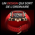 Flamme Rouge Montre au design carré squeletté
