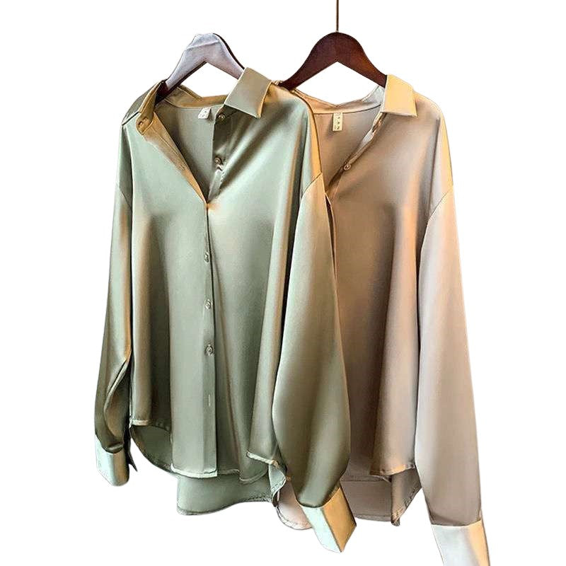 Sérénité - Chemise Longues Manches Effet Satiné Femme