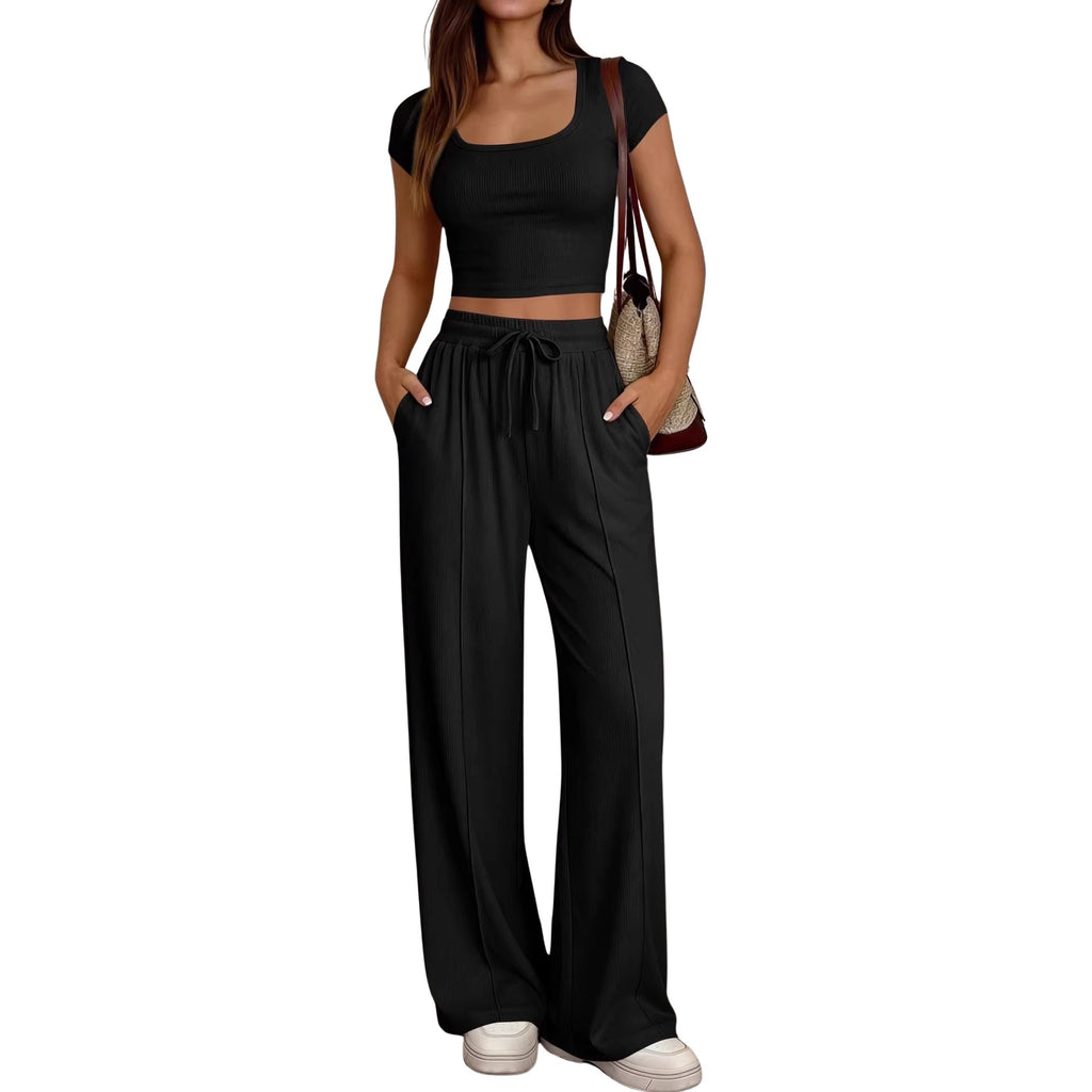 Millésime - Ensemble 2 Pièces Haut Manches Courtes et Pantalon Long Femme