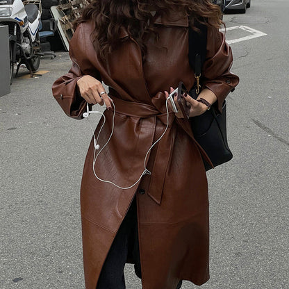 Auburn - Trench longiligne en Cuir