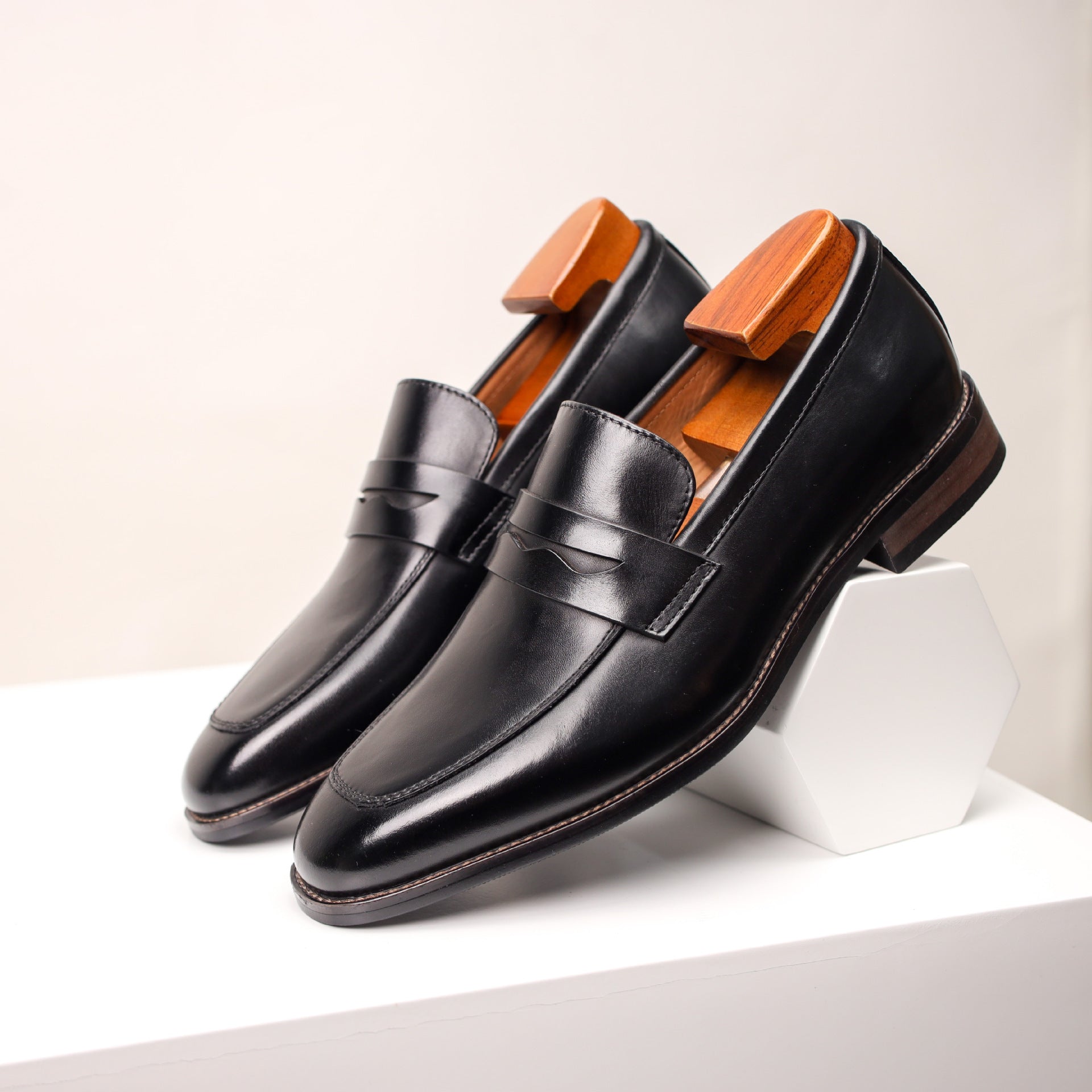 Fortin Mocassin penny loafer patiné cognac