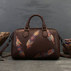Scala - Pillow bag cuir avec plumes polychromes
