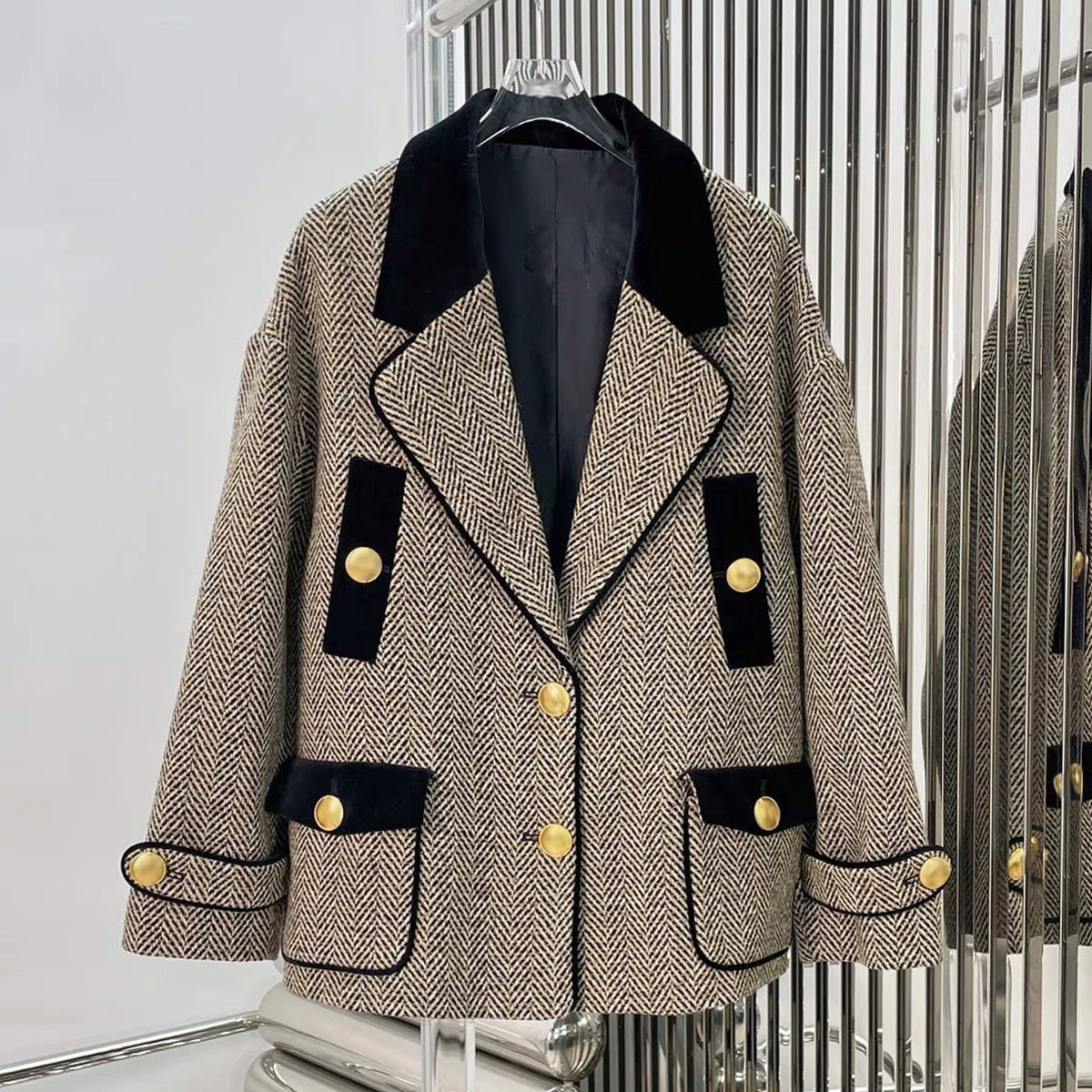 Velours Elégance - Manteau en laine de velours