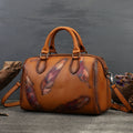 Scala - Pillow bag cuir avec plumes polychromes