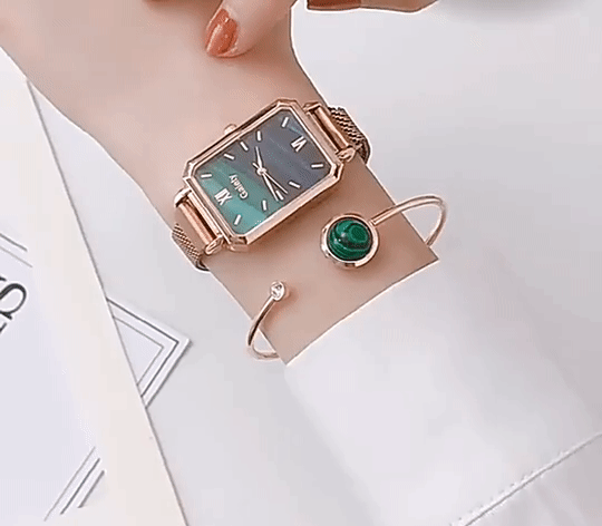 Aurora - Montre en acier et son bracelet en alliage souple