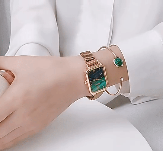 Aurora - Montre en acier et son bracelet en alliage souple