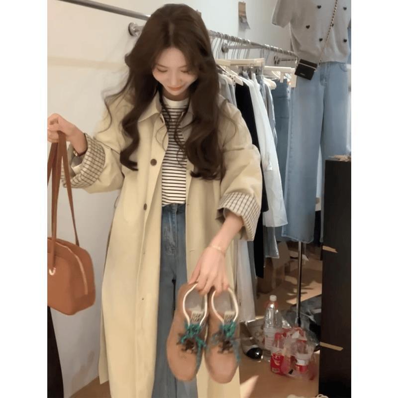 Lise - Trench avec doublure à carreau apparente