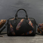 Scala - Pillow bag cuir avec plumes polychromes