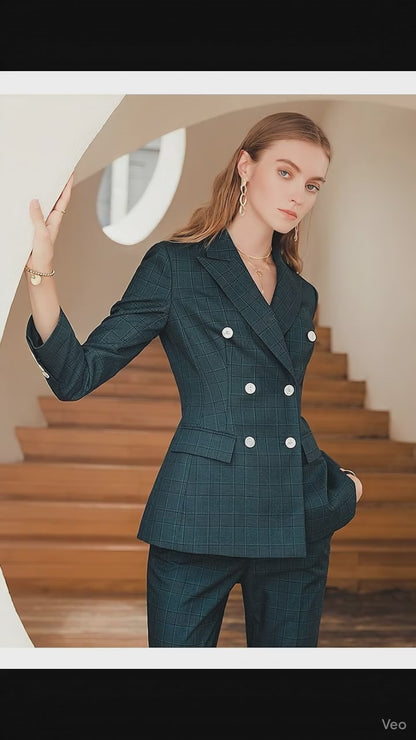 Summit - Tailleur double boutonnage motif Prince-de-galles